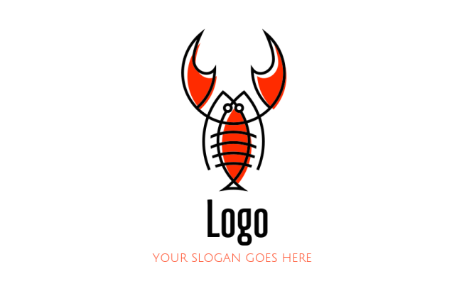 restaurant logo maker line art lobster