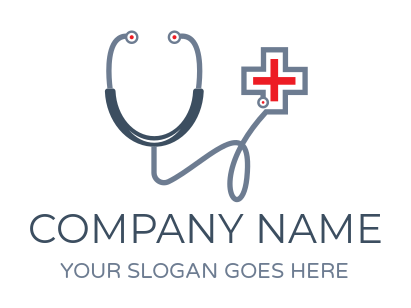 medical logo icon line art medical plus with stethoscope - logodesign.net