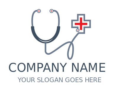 medical logo line art medical plus stethoscope