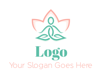 make a spa logo line art person a meditation