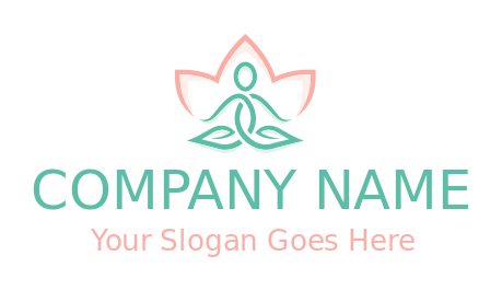 make a spa logo line art person a meditation