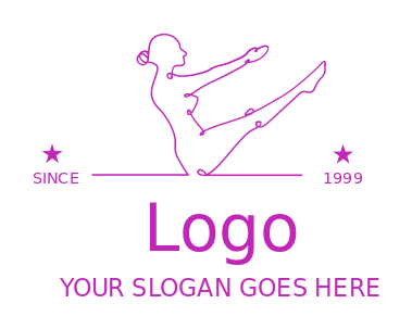 fitness logo template line art pilates woman