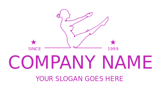 fitness logo template line art pilates woman