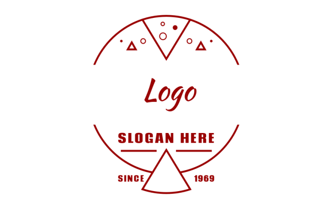 restaurant logo line art pizza with triangles