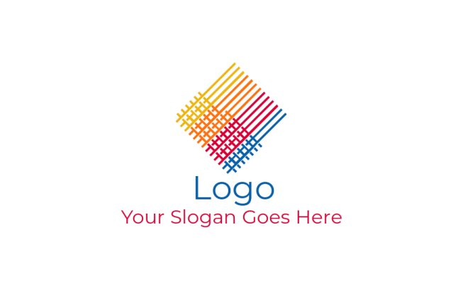 Create a logo of line art polygonal fabric textile