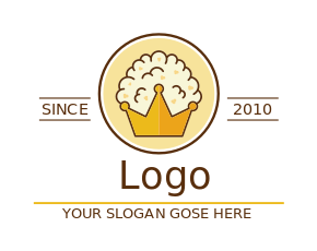 make a popcorn parlor logo in crown shape