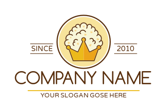 make a popcorn parlor logo in crown shape