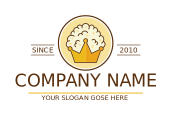 make a popcorn parlor logo in crown shape