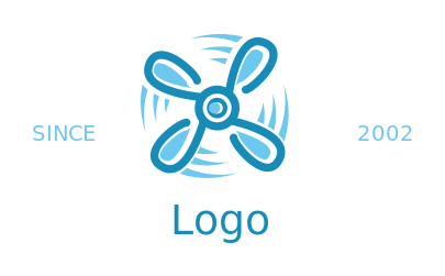 engineering logo line art propeller with four blades
