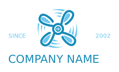 engineering logo line art propeller with four blades