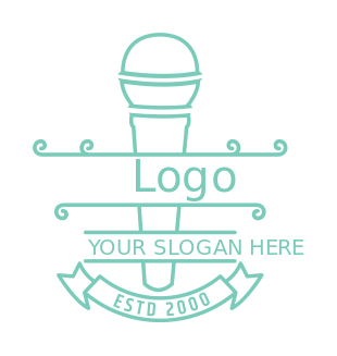 rapper logo line art microphone PNG JPG