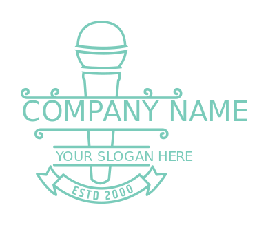 rapper logo line art microphone PNG JPG