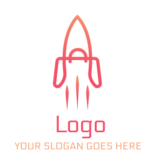 online shopping store logo line art rocket