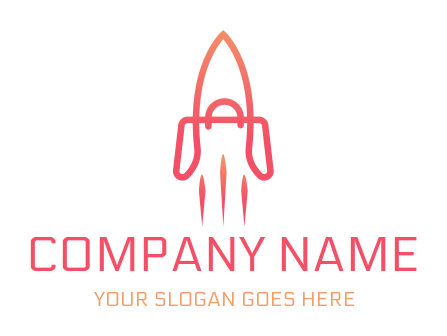 online shopping store logo line art rocket