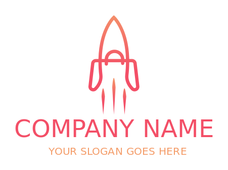 online shopping store logo line art rocket