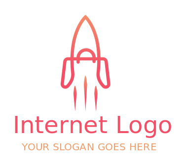 online shopping store logo line art rocket
