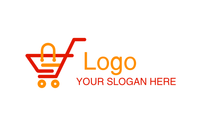 logistics logo line art shopping cart