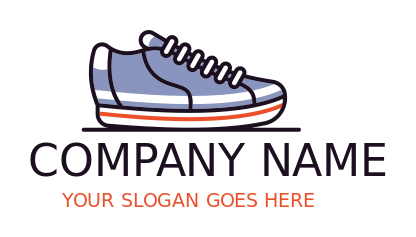 make an shoe shop logo line art sneaker