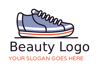 make an shoe shop logo line art sneaker