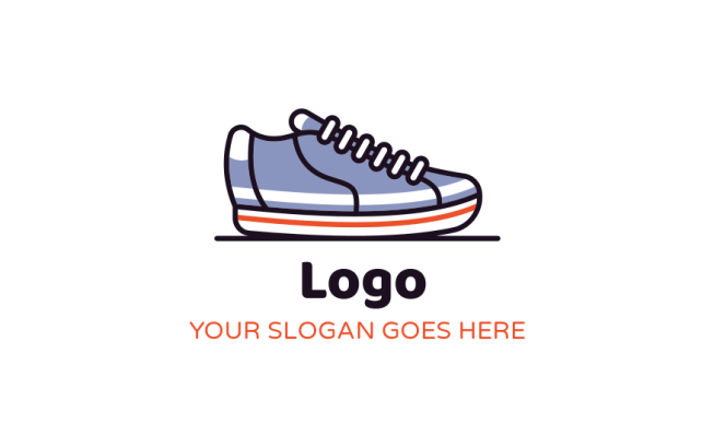 make an apparel logo line art sneaker shoe