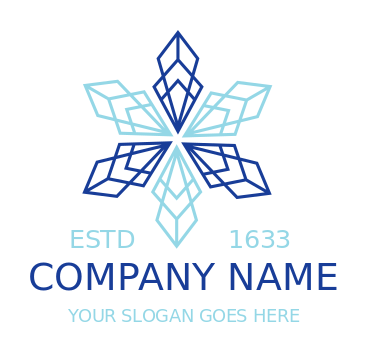 Make an arts logo line art snow flakes