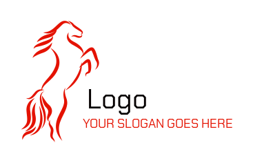 animal logo line art stallion on two legs