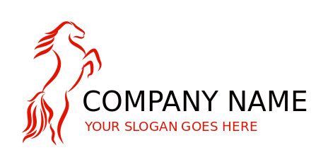 animal logo line art stallion on two legs