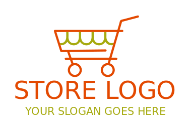 logistics logo line art shopping cart