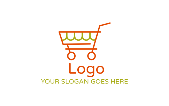 logistics logo line art shopping cart