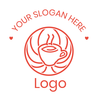 restaurant logo icon line art tea cup in circle