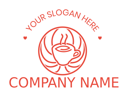 restaurant logo icon line art tea cup in circle