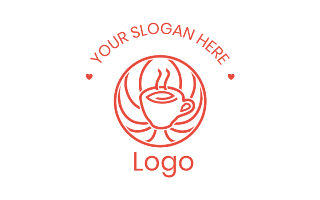 restaurant logo icon line art tea cup in circle