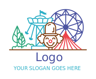 entertainment logo line art theme park