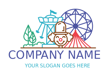entertainment logo line art theme park