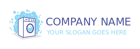 cleaning logo washing machine with bubbles