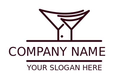 wine shop logo image line art martini glasses