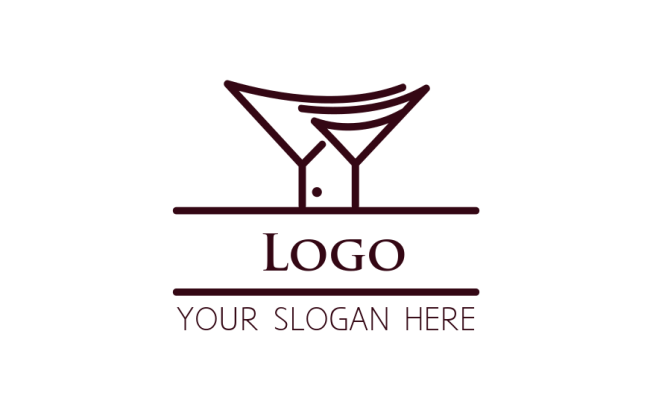 restaurant logo image line art wine glasses