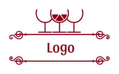 make a wine shop logo line art goblets