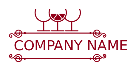 make a wine shop logo line art goblets