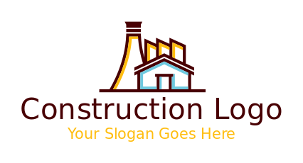 design a construction logo line factory building