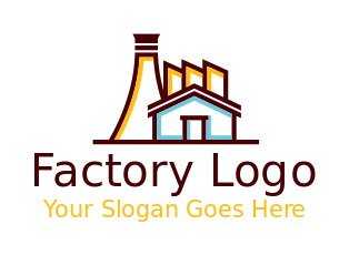design a construction logo line factory building