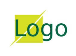 text logo maker in line slashing square