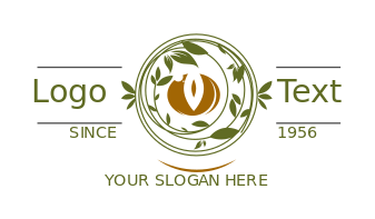 agriculture logo maker leaves in circle