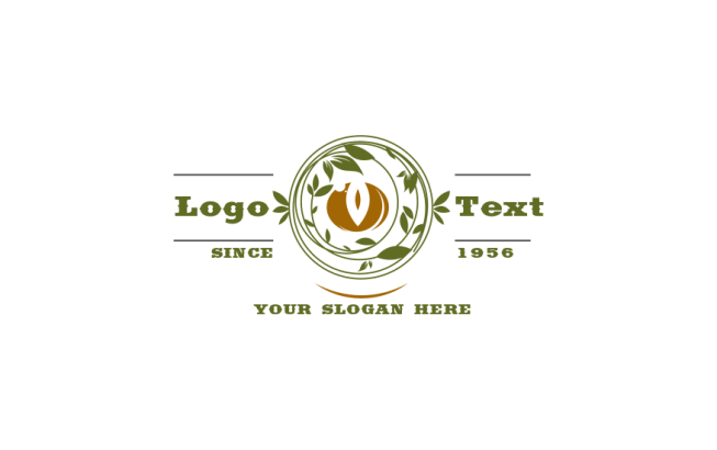 agriculture logo maker leaves in circle
