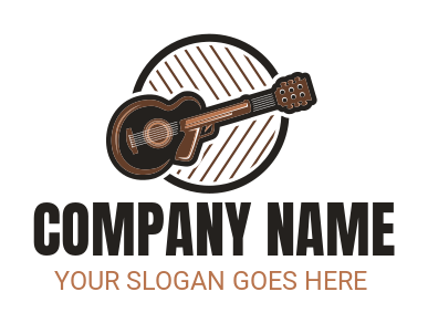 music logo electric guitar gun in circle