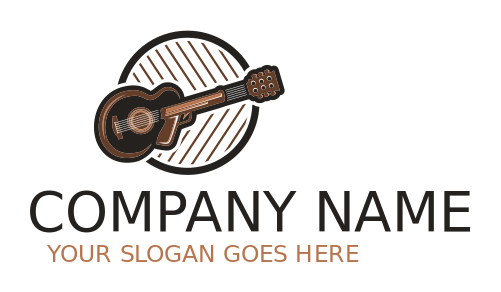 music logo electric guitar gun in circle