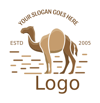 animal logo icon camel side profile with lines