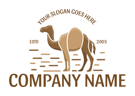 animal logo icon camel side profile with lines