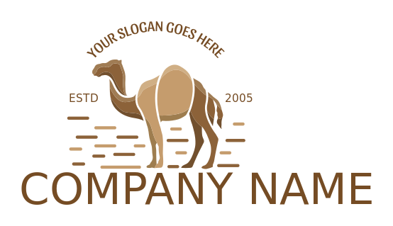 animal logo icon camel side profile with lines