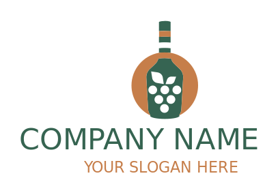 liquor store logo bottle with grapes in circle